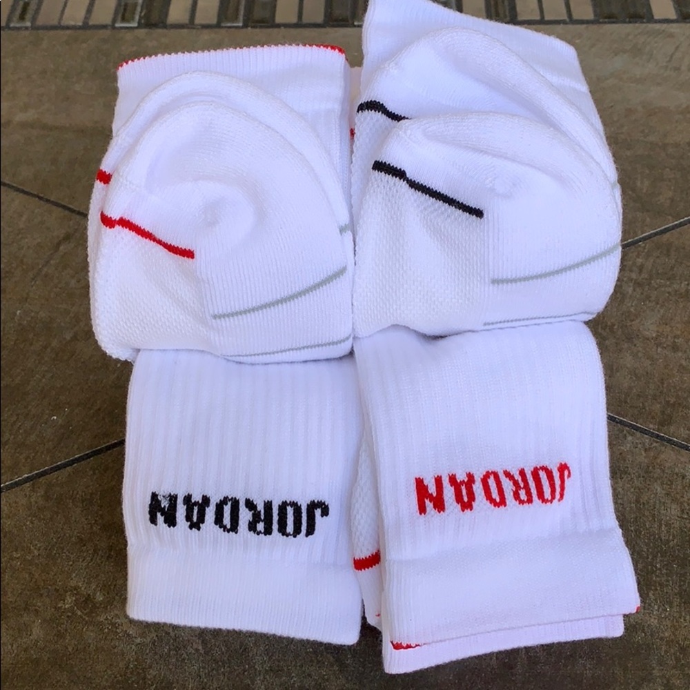 JORDAN CREW 6 pairs socks set white/black/red - Picture 14 of 16